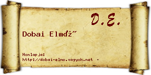 Dobai Elmó névjegykártya